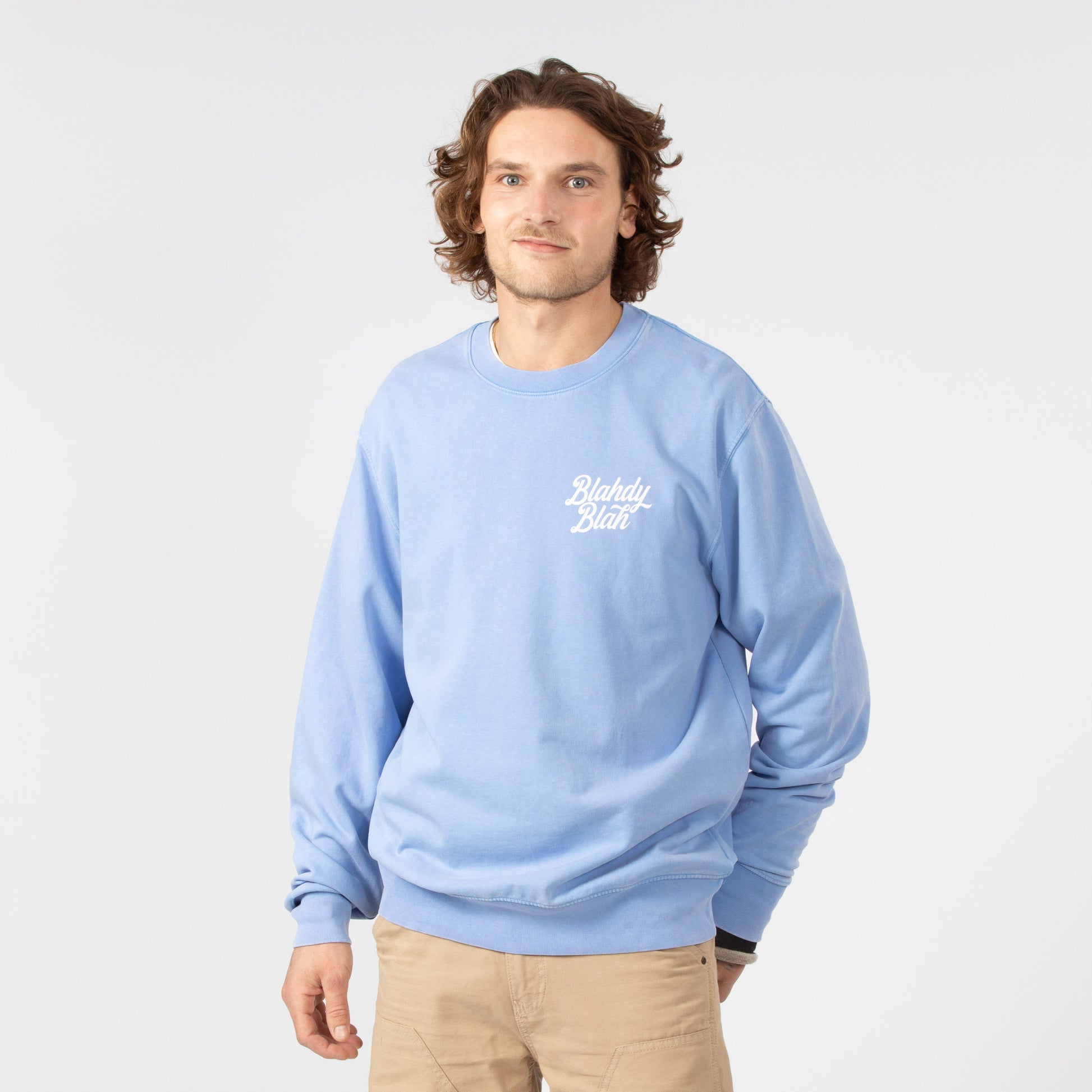 Newport Vintage Sweatshirt Breaker Blue S  L XL Blahdy Blah